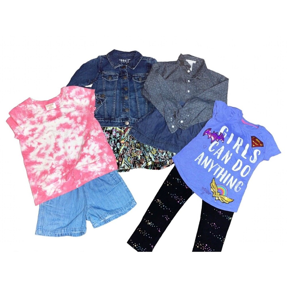 Girls 4T/5T Lot 8pc BabyGap Janie Jack Old Navy Denim Jacket Skirts Top